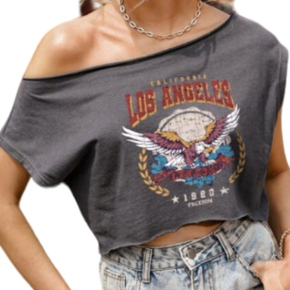 Boxy crop asymmetric t shirt - Picture 2 of 3